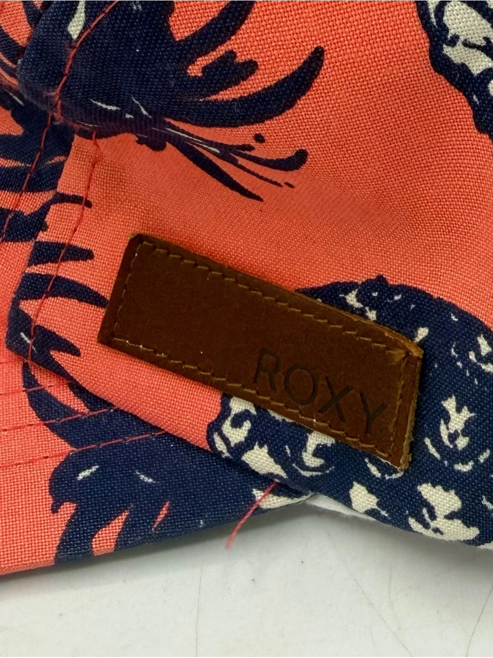 Roxy Coral and Navy Tropical Patch Cap